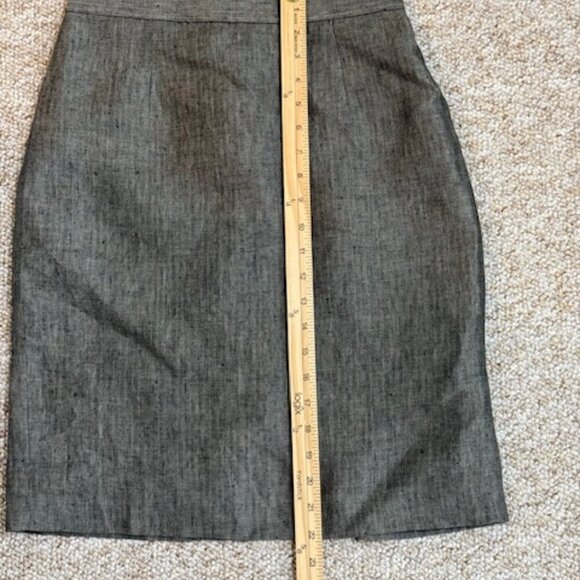 J. Crew Linen Metallic Brown Silver Timber Tweed Pencil Lined Linen Skirt Size 6 - Picture 7 of 8